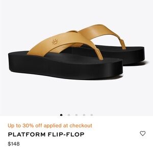 Tory Burch Yellow and Black Flip Flops